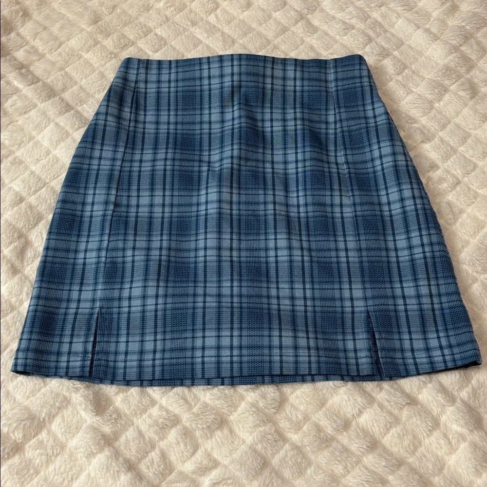 Brandy Melville/John Galt Blue Plaid Cara Skirt - Picture 4 of 5